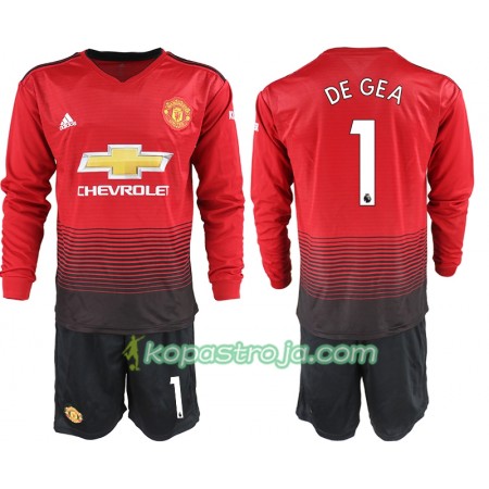 Billiga Fotbollströjor Manchester United DE GEA 1 Barn Hemma tröja 2018/19 Långärmad